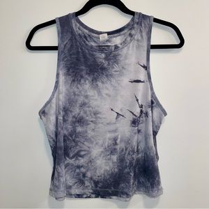 90 Degrees by Reeflex Blue Gray Tie Dye Tank Top Size S